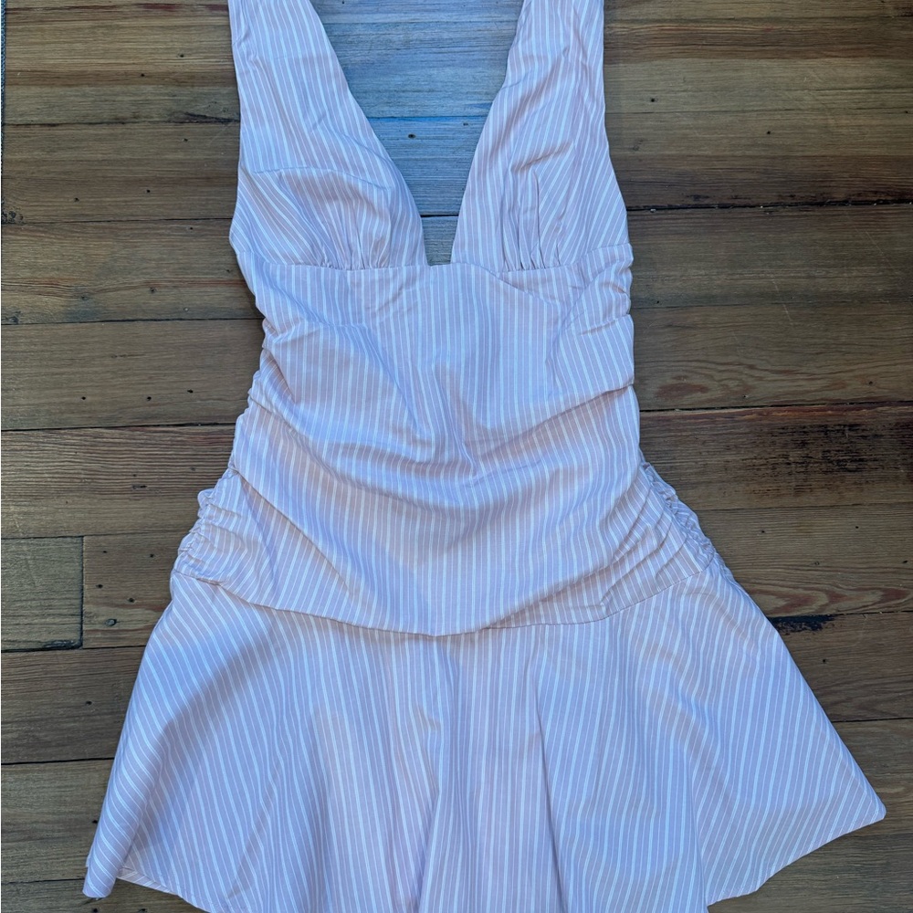 Cotton Candy Blush Plunge Dress